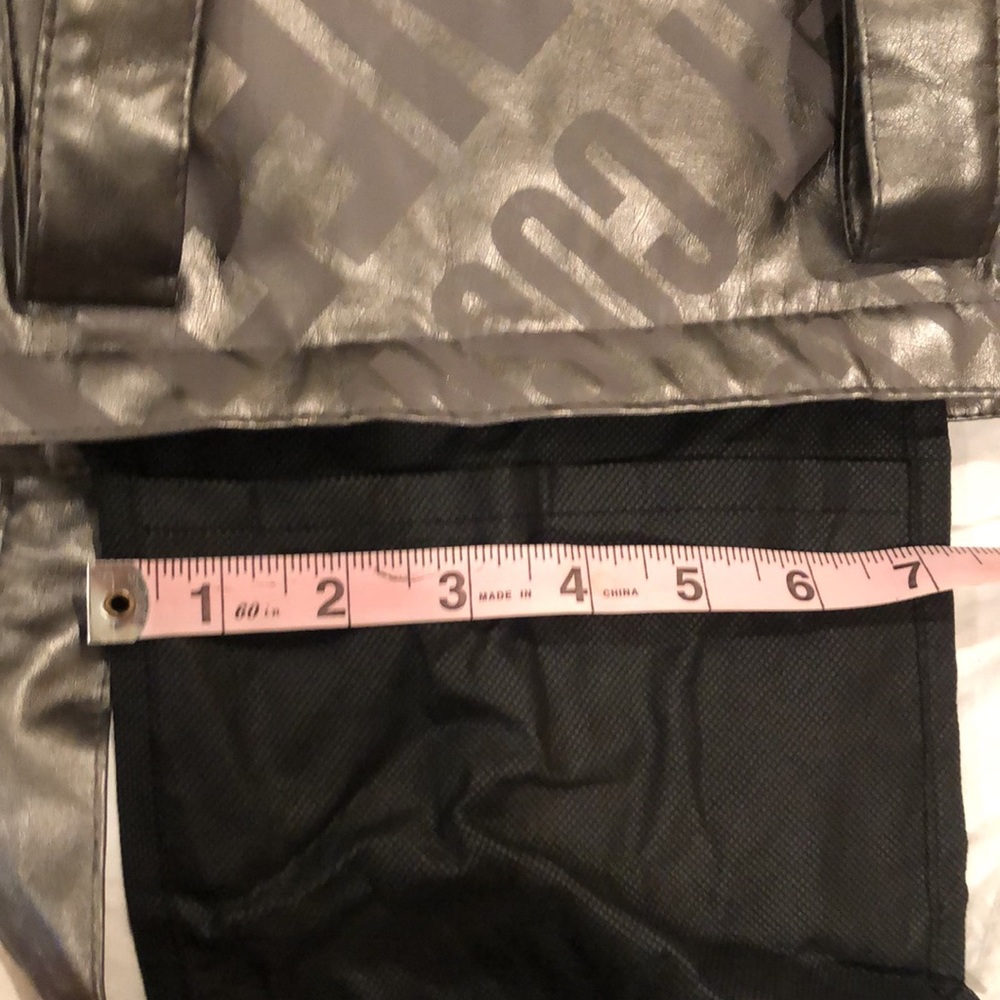 ā¤ļøBENEFIT Tote make up bag! Color: gunmetal with orange writing! Prelovedš©¶ - Picture 8 of 15